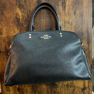 Coach Black Lillie carryall Leather Handbag